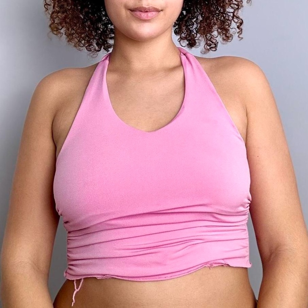 Y2K Pink Halter Crop Top